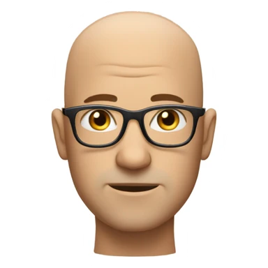 bald man in glasses portrait sticker