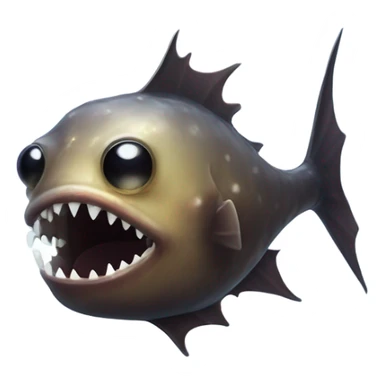 Anglerfish with glowing lure, sharp teeth, and big eyes. sticker