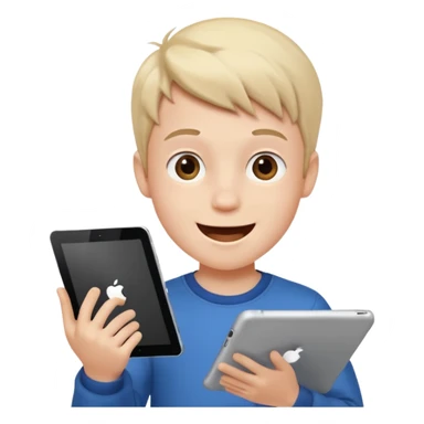 Crazy iPad kid boy sticker