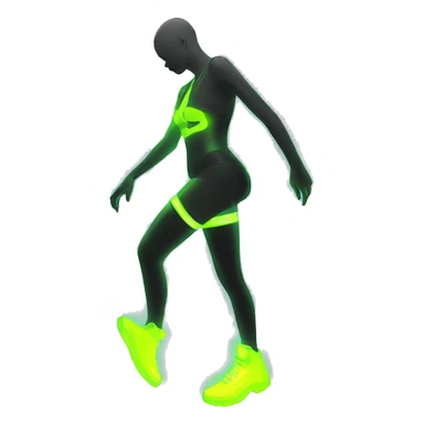 Rave party dancing prosthetic leg neon smoking sticker