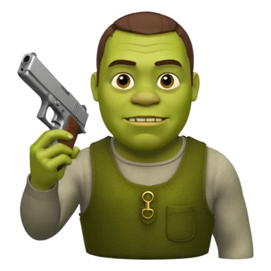 Shrek holding a Glock 19 sticker