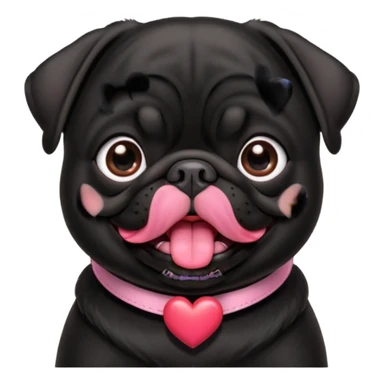 black pug valentines sticker