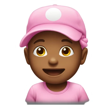 baby saying yay with pink hat sticker