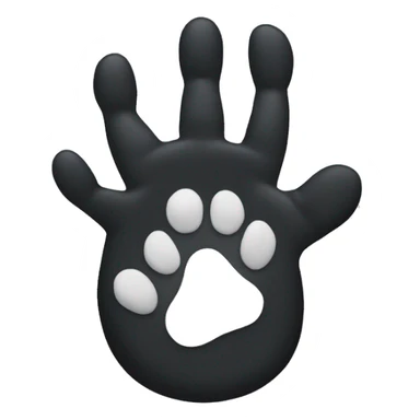 Polydactyl cat paw . Mostly Black with some white  sticker