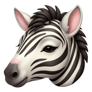 Meme-Worthy Cute Sleeping Zebra Portrait Emoji, Head resting peacefully with a contented smile, showcasing a lean, graceful build and a luxuriously soft striped fur, a refined, equine head with a long snout and alert ears, and eyes shut in a serene, restful nap, Simplified yet hilariously adorable features, highly detailed, glowing with a soft, drowsy light, high shine, relaxed and utterly lovable, stylized with an air of playful laziness, bright and heartwarming, soft glowing outline, capturing the essence of a comically sleepy zebra that feels like it could instantly become the next viral sensation of adorable slumber! sticker