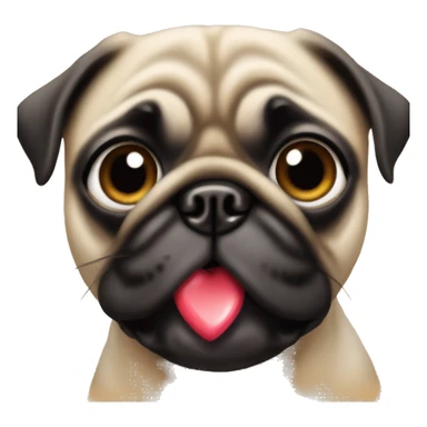 Pug dog with heart eyes sticker