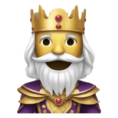 Un roi sans courounne dont le visage est couvert par un masque de fer qui lève sa main sticker