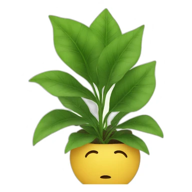 person hiding behind a plant sticker