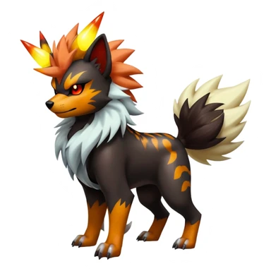 Shiny Gothic Exotic Punk’ish Cool Colorful Epic Futuristic Houndoom-Arcanine-Zorua-Torracat-Pokémon-Fakémon-hybrid-creature sticker