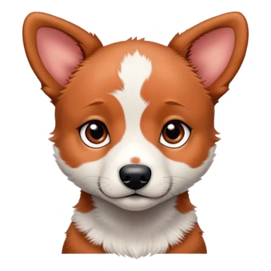 Red heeler puppy with head tilted curiously sticker