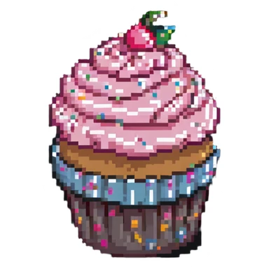 cupcake with pink icing and sprinkles sticker