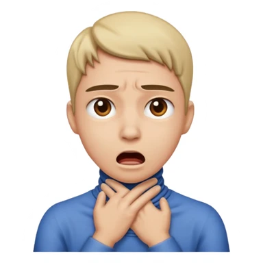 Person strangling their neck sticker