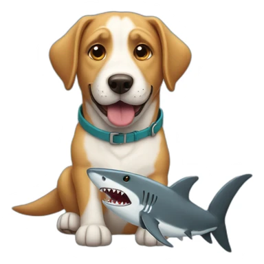 Dog with a shark  sticker