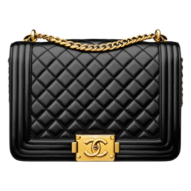 chanel le boy black bag gold hardware sticker