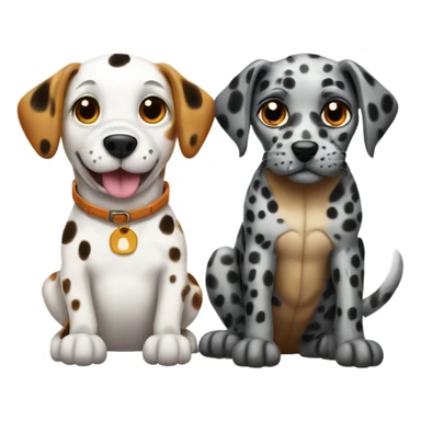 dalmatian dog and tortoise shell cat together  sticker