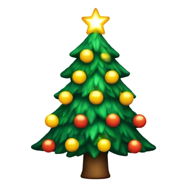 A Christmas tree lit up sticker