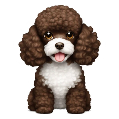 Chocolate brown and white toy poodle sticker