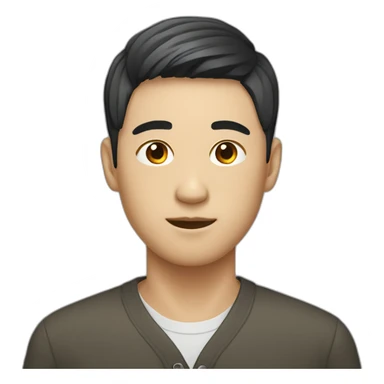 korean male with a 2 block middle part haircut sticker