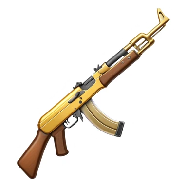 Golden sickle as a bayonet for an Ak 47 sticker