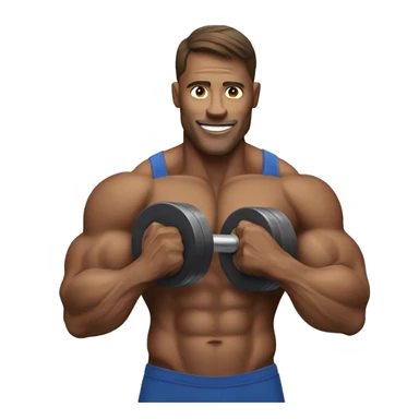 Bodybuilder with dumbbell sticker