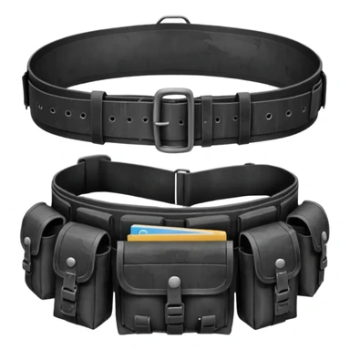 black military belt with pouches sticker