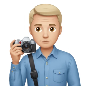 russian man journalist with camera sticker