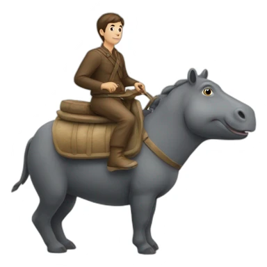 Goris sur un hippopotame sticker