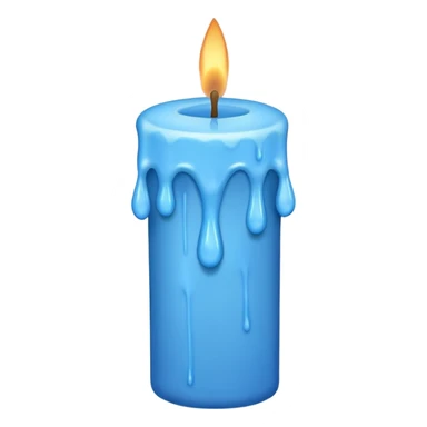 Dripping blue candle held diagonal wax dripping down sticker