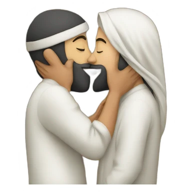 a Jew and a Muslim kissing sticker