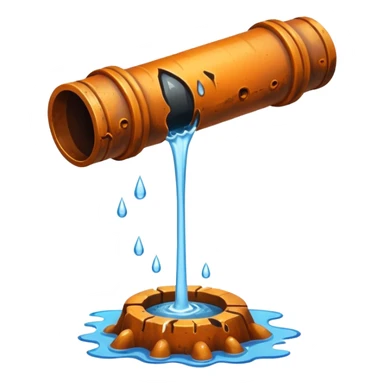 sewer pipe with leaking water rust clear sticker