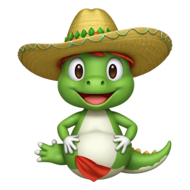 Yoshi with a sombrero sticker