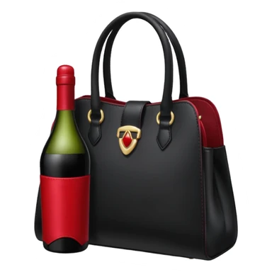stylish handbag and separate items – wine, lipstick, lingerie. sticker