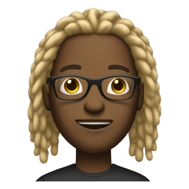 Black male with dread locks with blonde at the end of his dreads and he has glasses  sticker