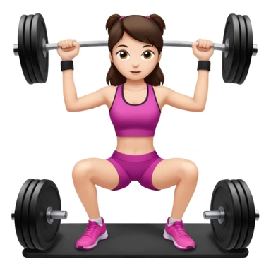 Brunette fair skin girl gym working out weights sticker