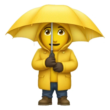 guarda chuva amarelo fechado sticker