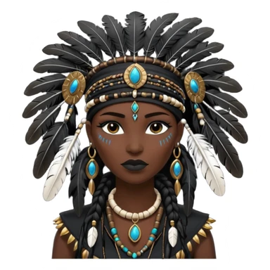shaman woman black clothes black accesories  sticker