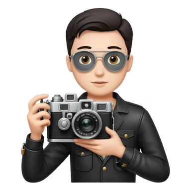 Photographer with vintage film camera,single camera sticker