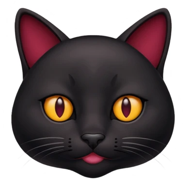 Black cat with burgundy node sticker