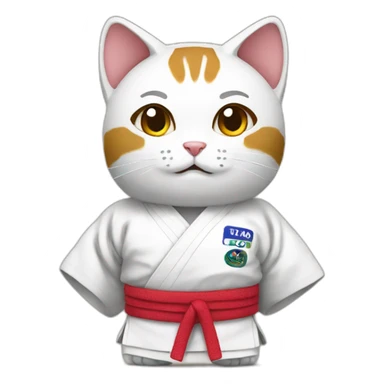 Cat with judo kimono  sticker