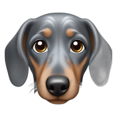 dapple grey dachshund with blue eyes with ears sticker