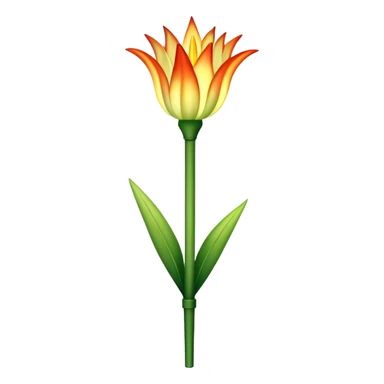 single Torch Lily, straight stem sticker