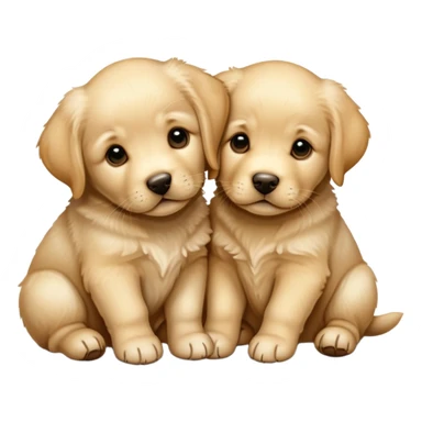 Two labrador puppies hugging sticker