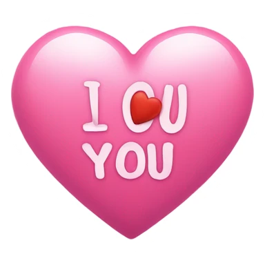 Pink heart that says I love you  sticker