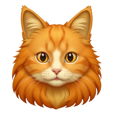 orange and yellow cat with long hair sticker