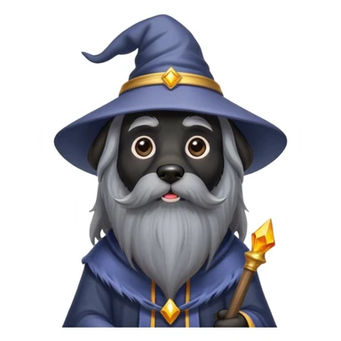 black dog Wizard sticker