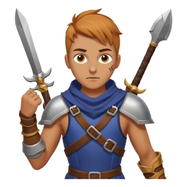 An emoji representing the "ironman challenge" for an Albion Online mmorpg character who crafts everything themselves the hard way, and does not buy or sell items in-game. Think of ironman marathons as a guiding principle. Less of the "iron", more of the marathons and hard work / effort. sticker