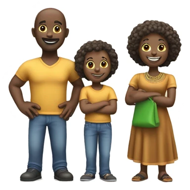 Logo de whatsapp en 3D pour une famille africaine  sticker