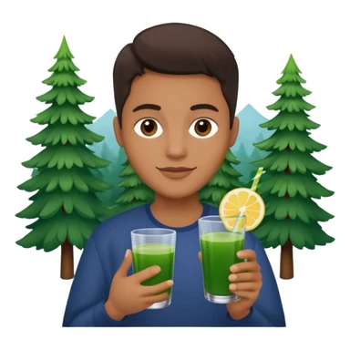 juice,forest fruits, person, green juice sticker