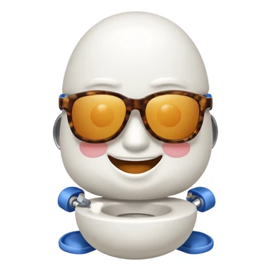 skibidi toilet character with sunglasses sticker