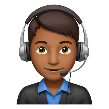 sinister looking phone scammer in sketchy call center from pakistan with smirk and brown skin sticker